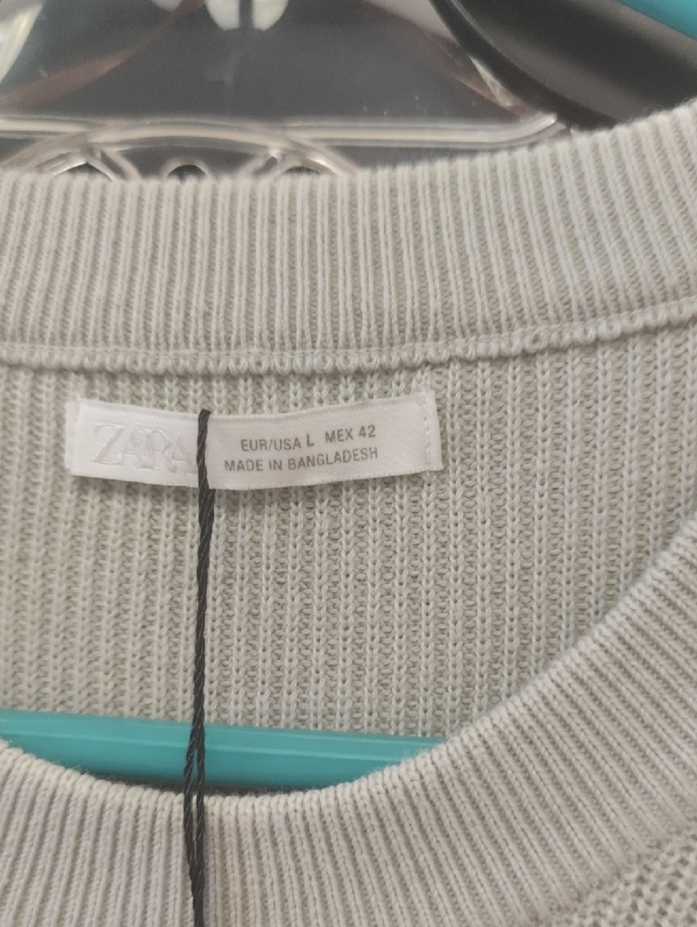 Zara Light Sage Short-Sleeve Knit Crew Shirt - Picture 2 of 7